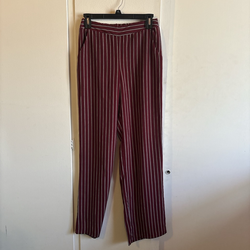 Sky and Sparrow Burgundy Striped Trousers